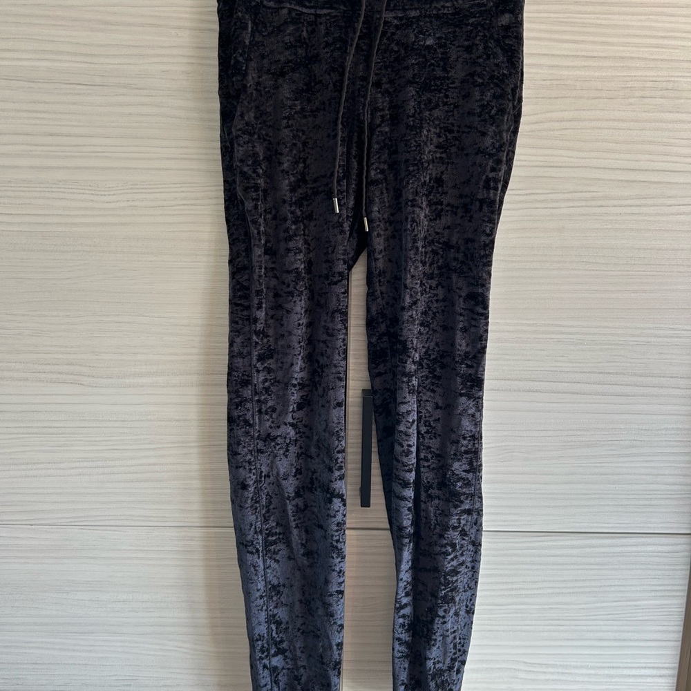 Dark Blue Crushed Velvet Joggers